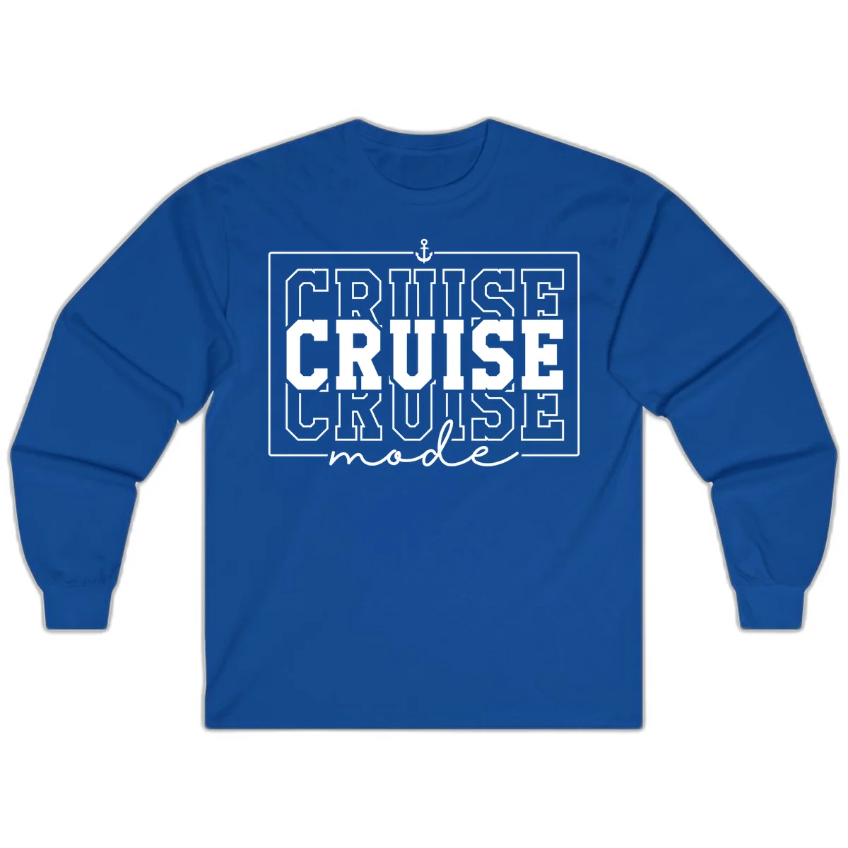 Cruise Mode Anchor Nautical Design Long Sleeve in Royal