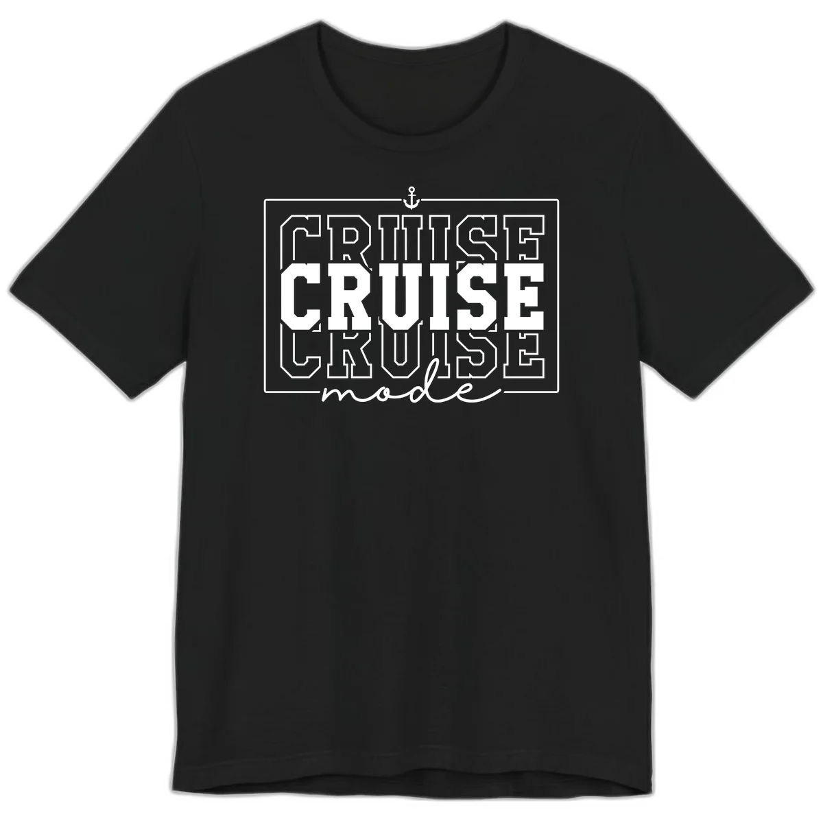 Cruise Mode Anchor Nautical Design Premium T-Shirt in Black