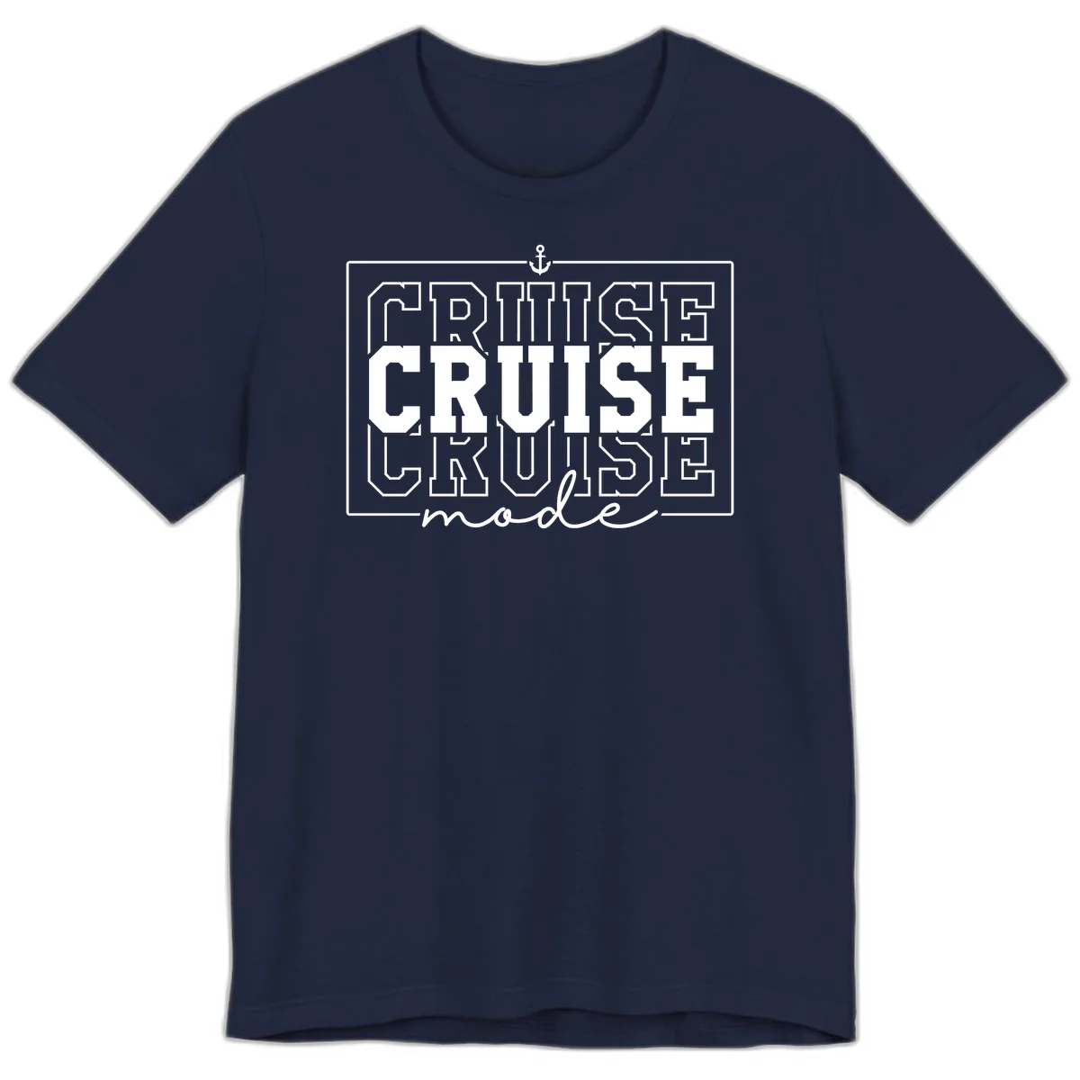 Cruise Mode Anchor Nautical Design Premium T-Shirt in Navy