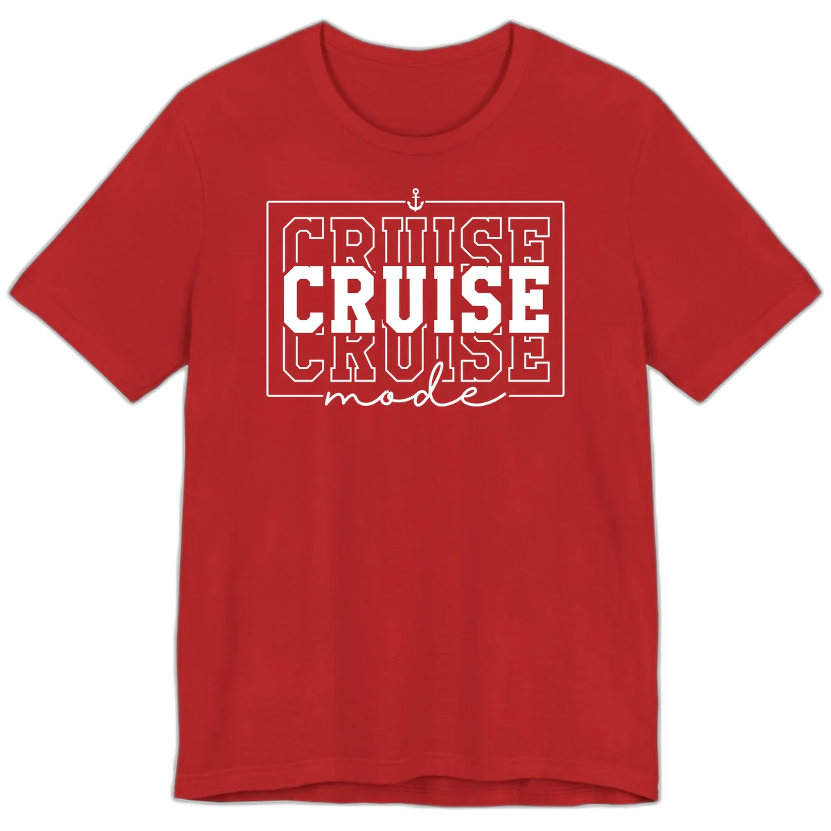 Cruise Mode Anchor Nautical Design Premium T-Shirt in Red