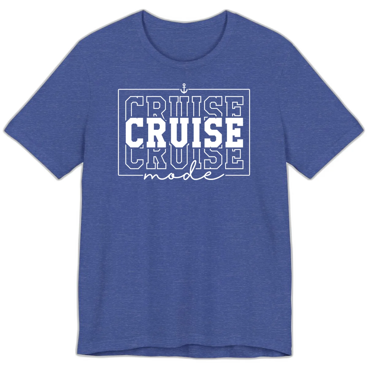 Cruise Mode Anchor Nautical Design Premium T-Shirt in Heather True Royal