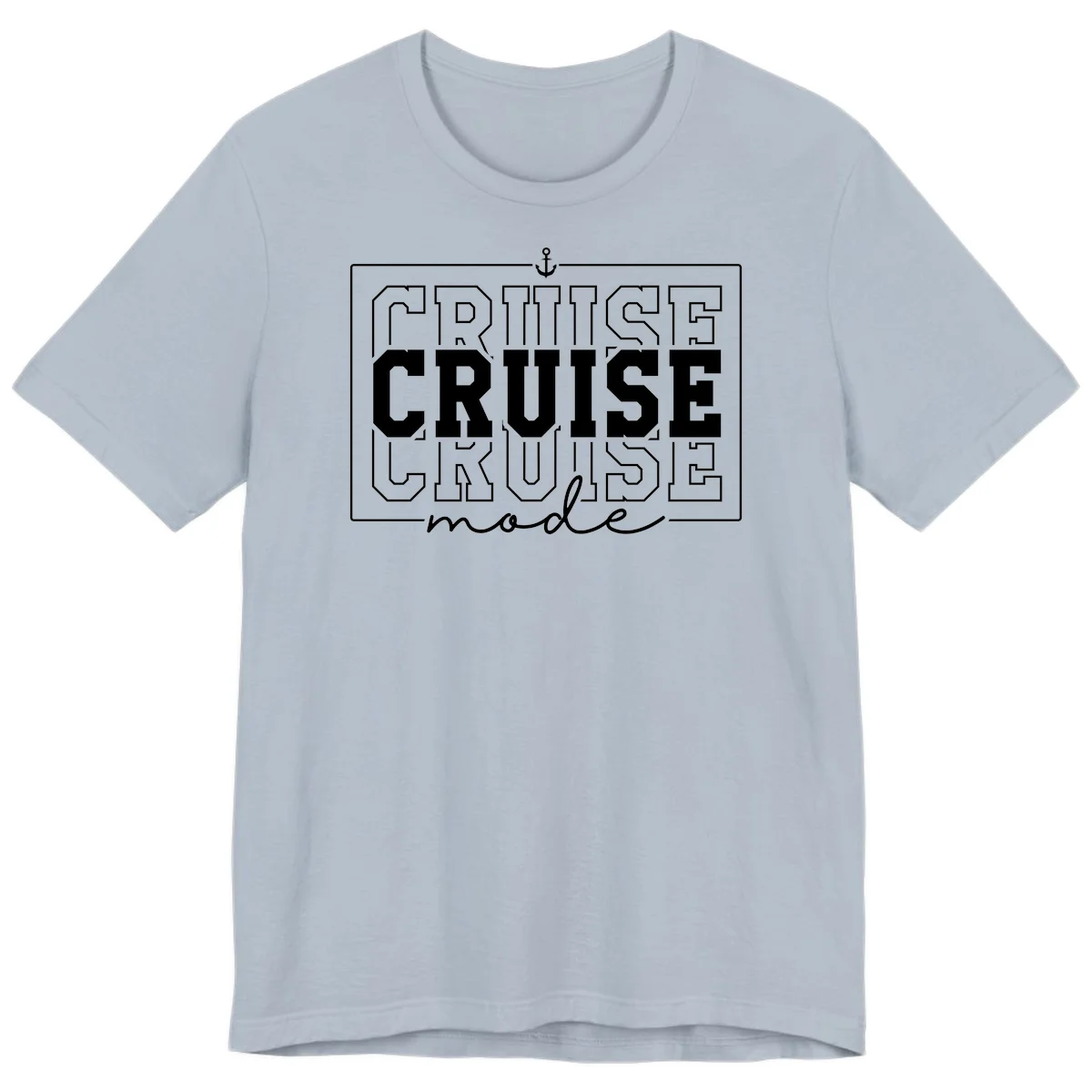 Cruise Mode Anchor Nautical Design Premium T-Shirt in Light Blue