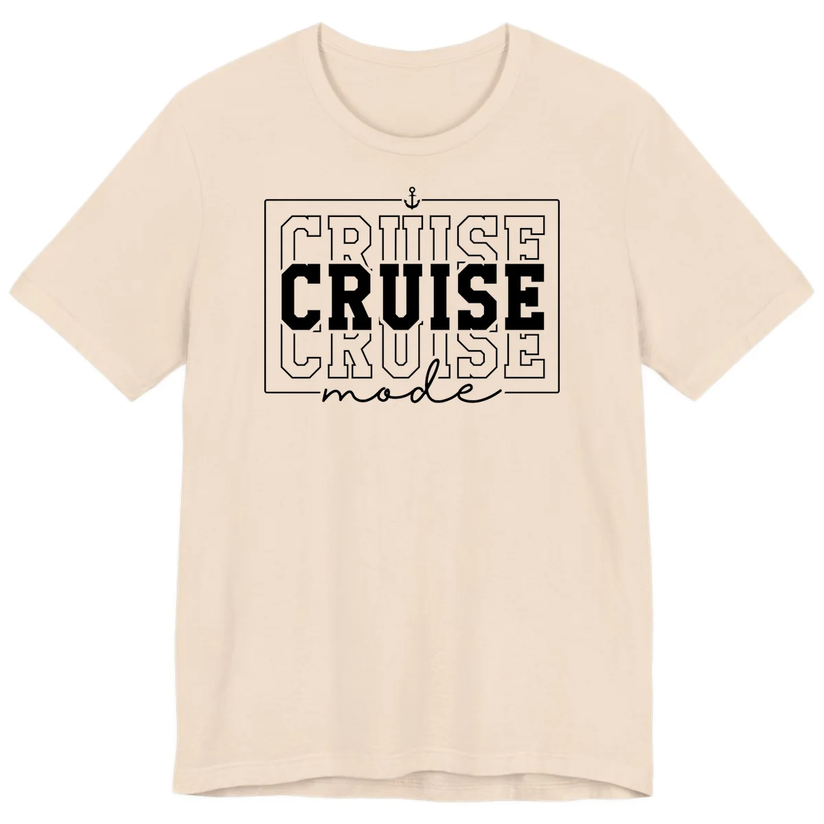 Cruise Mode Anchor Nautical Design Premium T-Shirt in Soft Cream