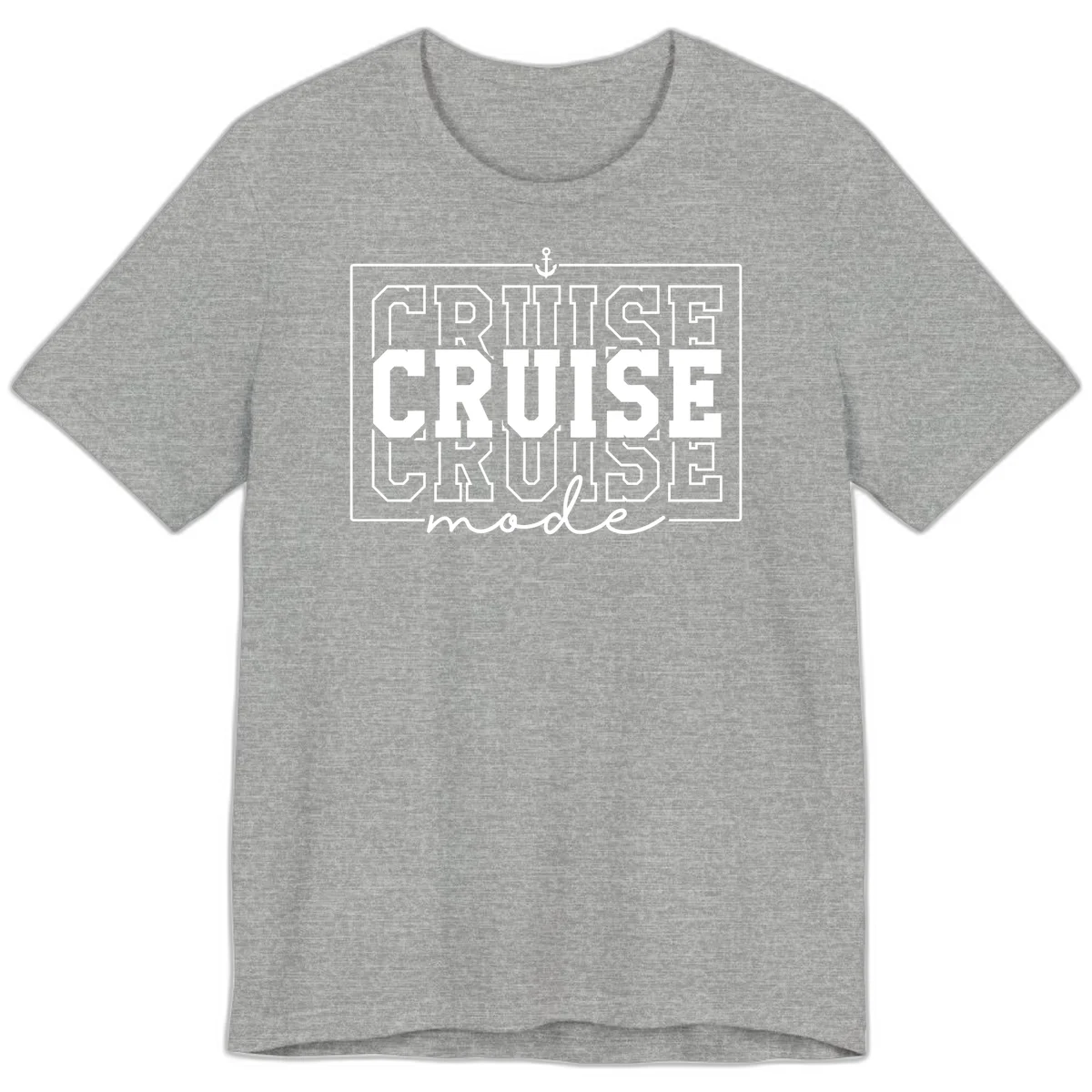 Cruise Mode Anchor Nautical Design Premium T-Shirt in Athletic Heather