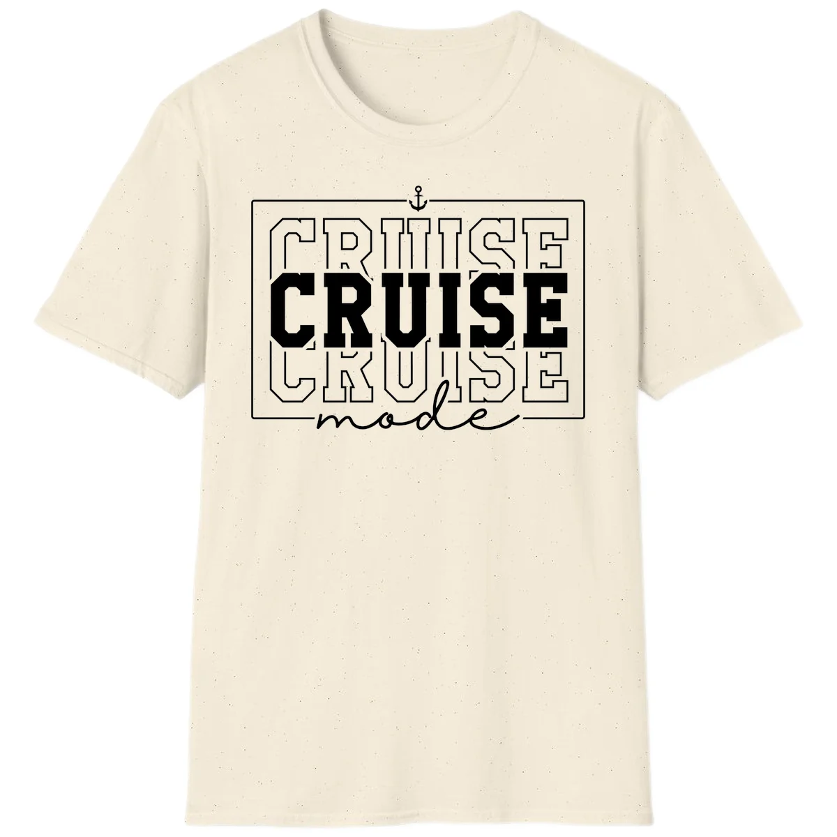 Cruise Mode Anchor Nautical Design T-Shirt in Natural