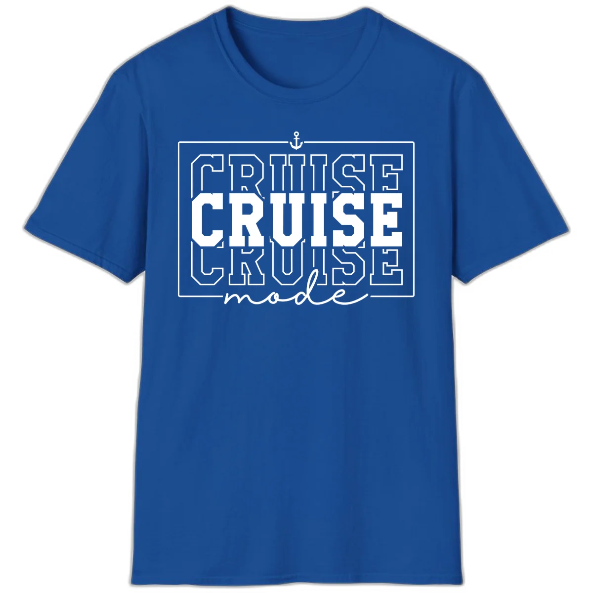 Cruise Mode Anchor Nautical Design T-Shirt in Royal