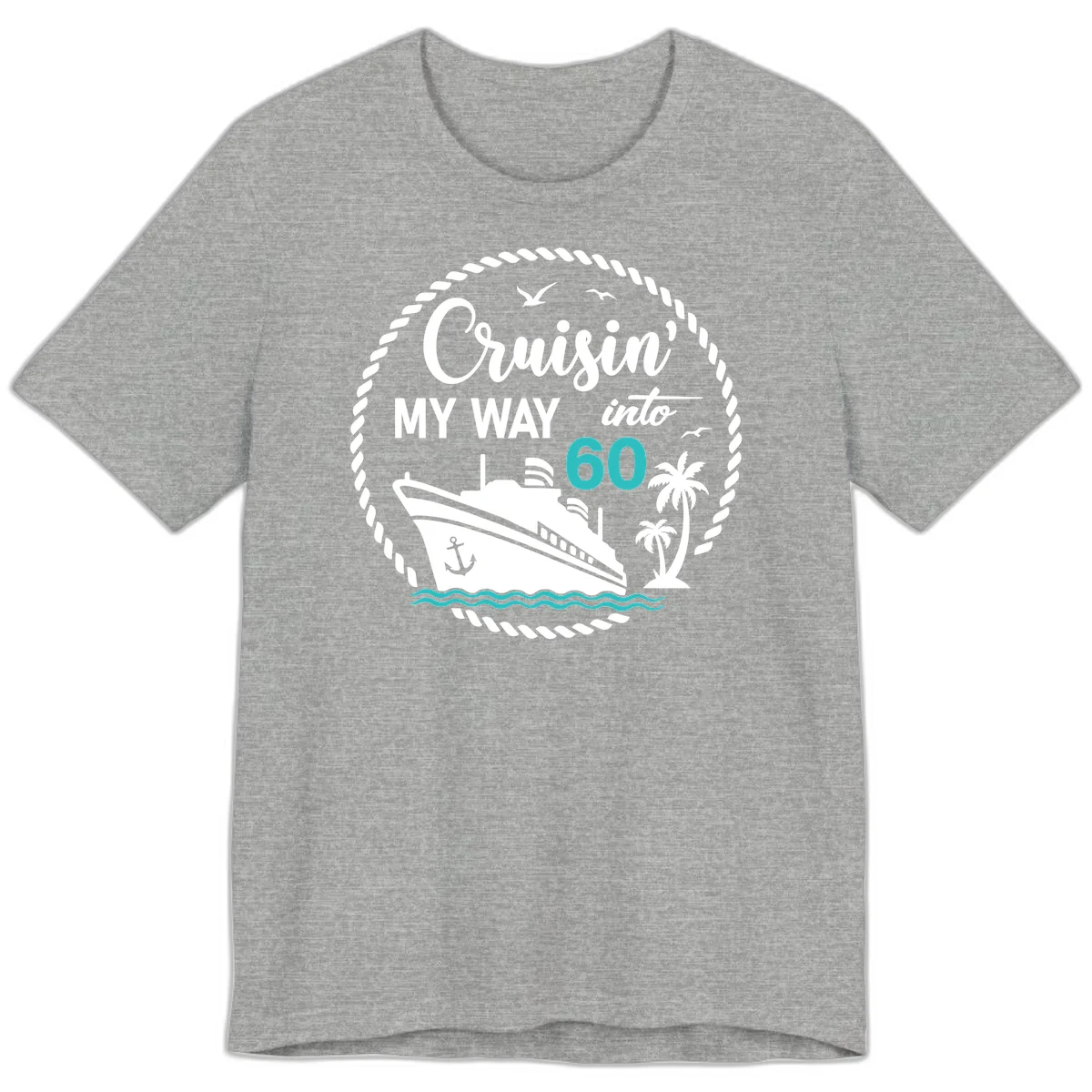 Cruisin' My Way Into 60 Premium T-Shirt in Athletic Heather