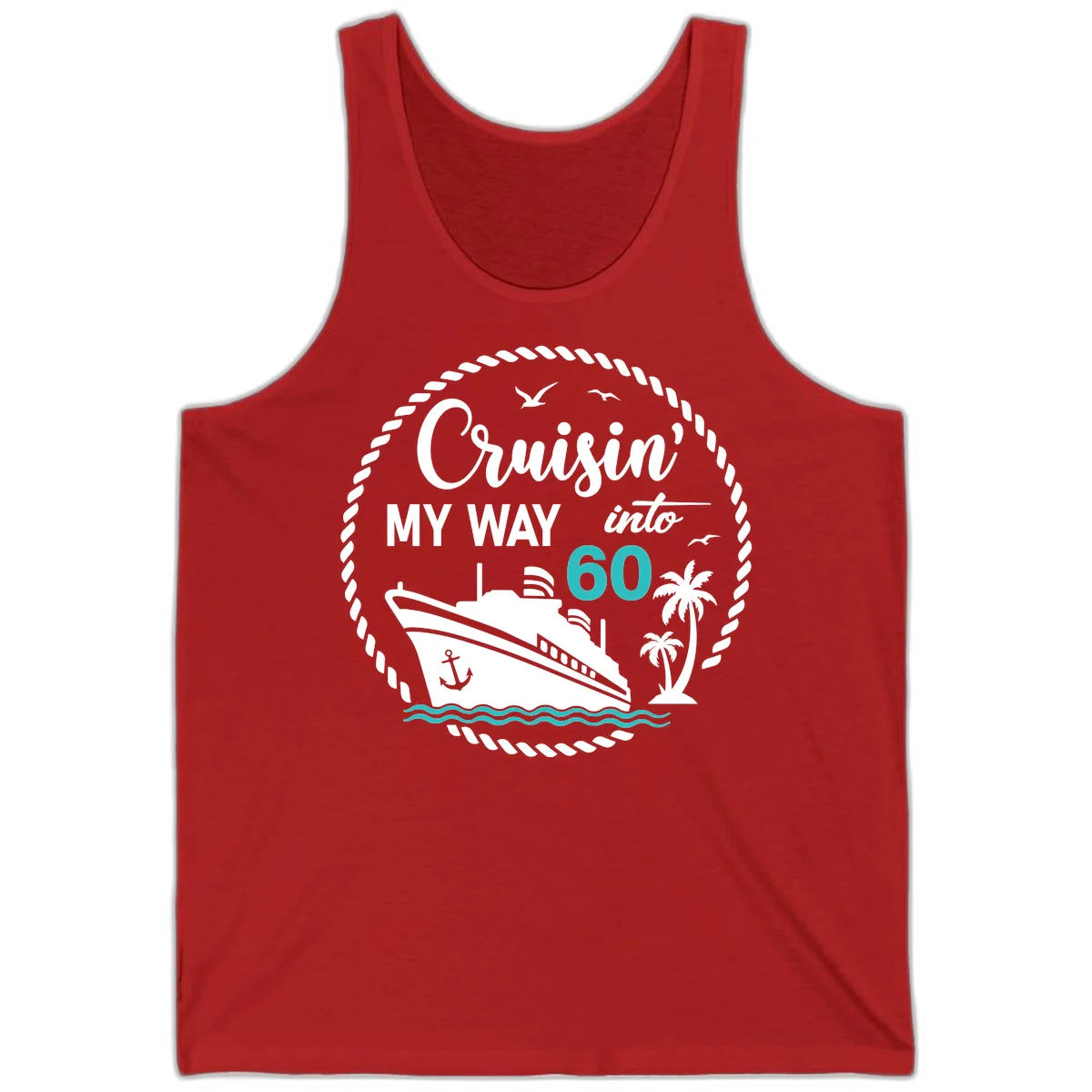 Cruisin' My Way Into 60 Tank Top in Red