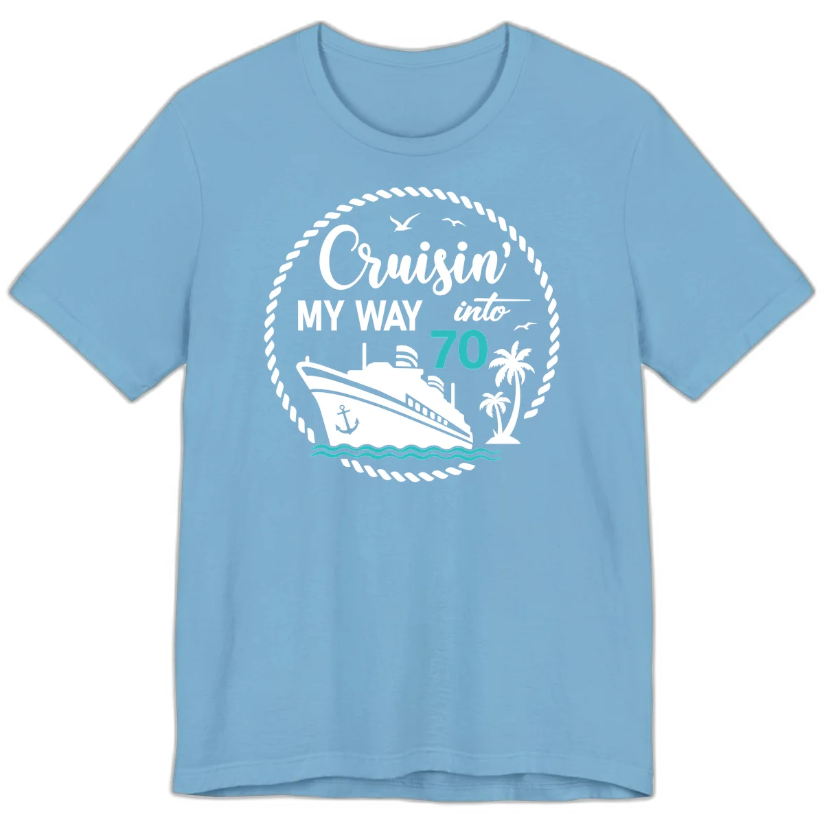Cruisin' My Way Into 70 Premium T-Shirt in Ocean Blue