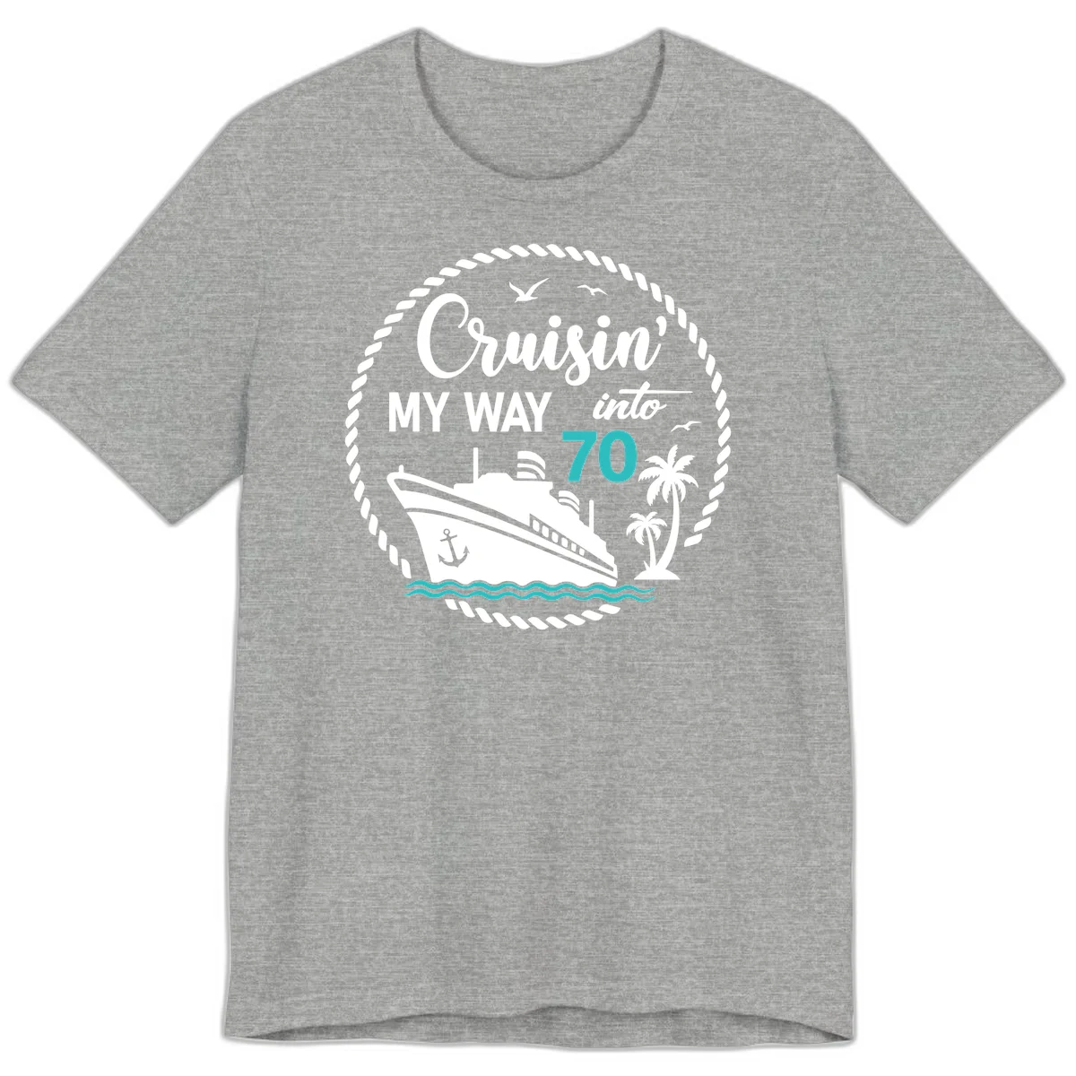 Cruisin' My Way Into 70 Premium T-Shirt in Athletic Heather