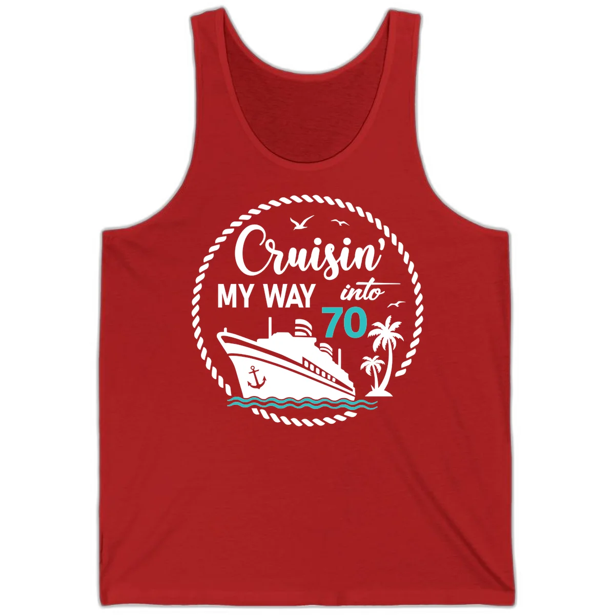Cruisin' My Way Into 70 Tank Top in Red