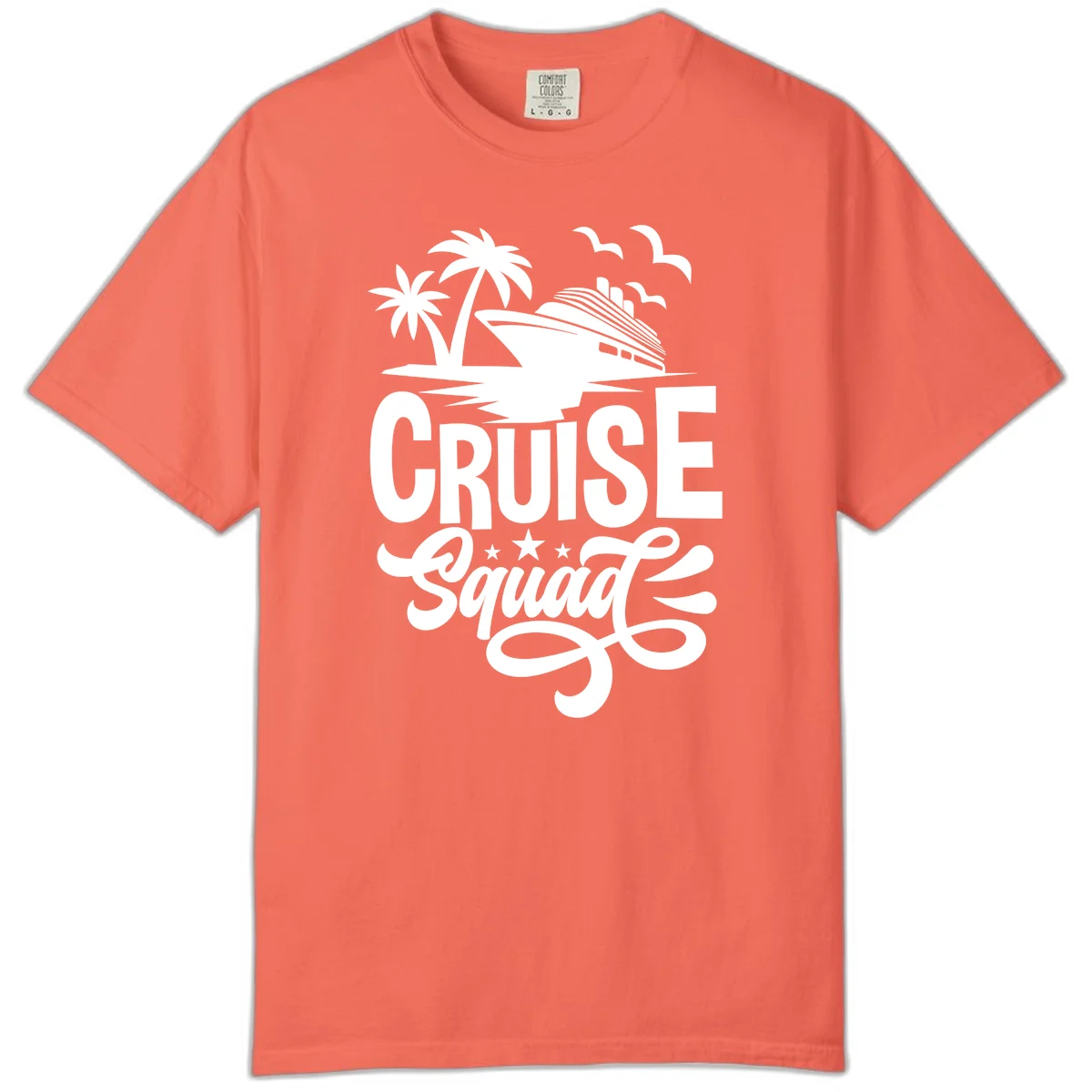 Cruise Squad Goals Comfort Color in Bright Salmon