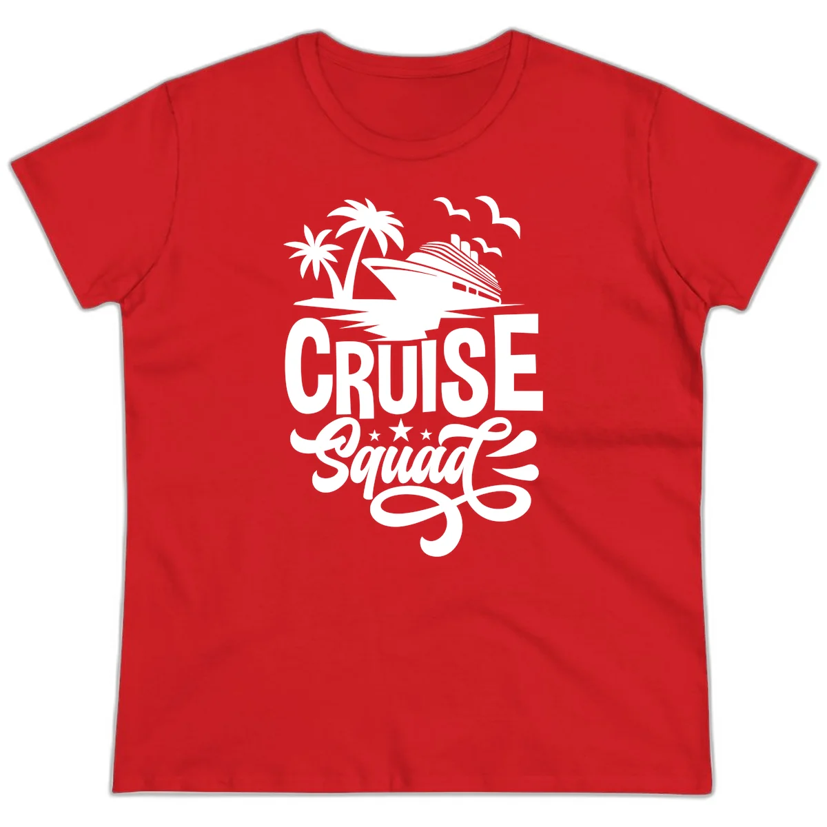 Cruise Squad Goals Ladies Tee in Red