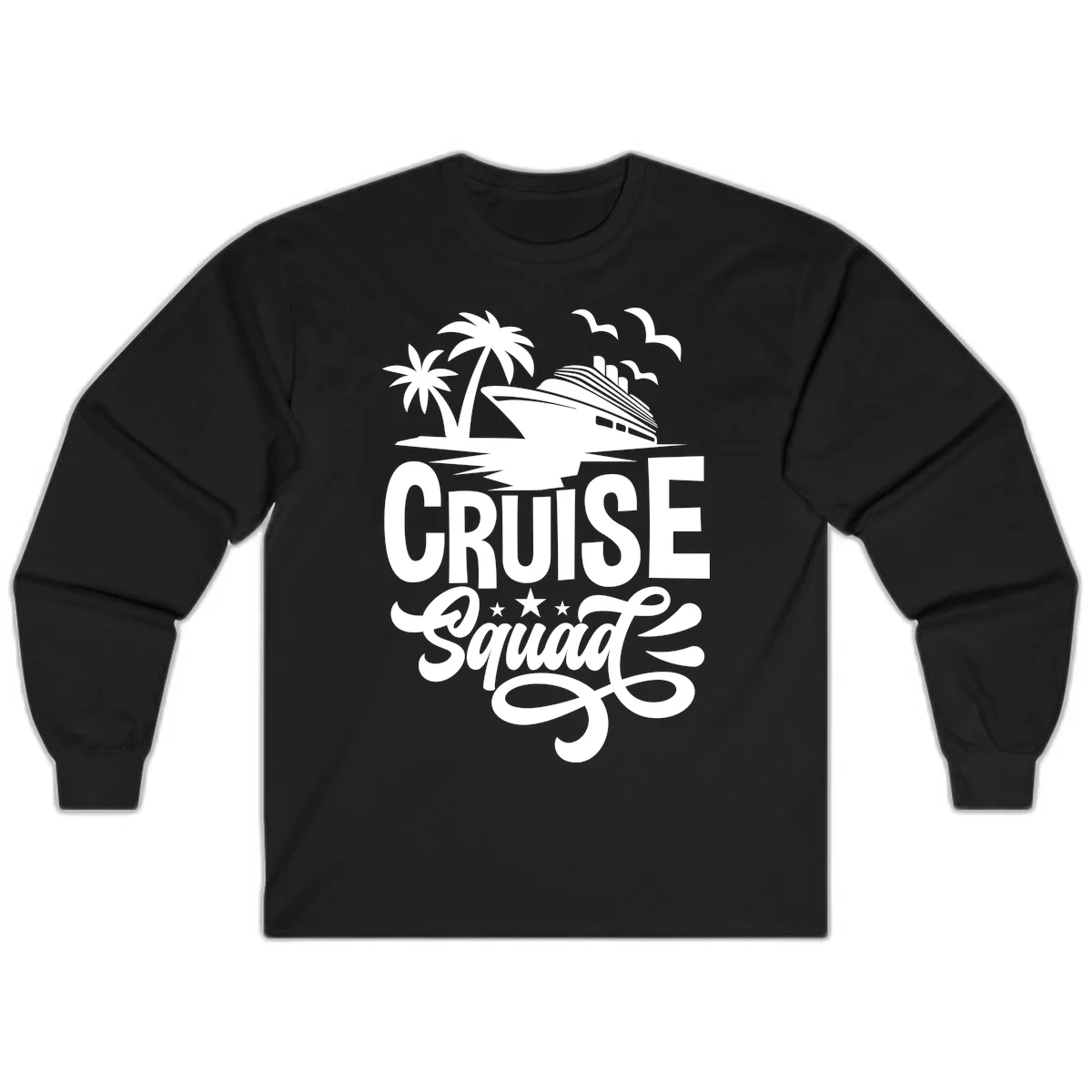Cruise Squad Goals Long Sleeve in Black