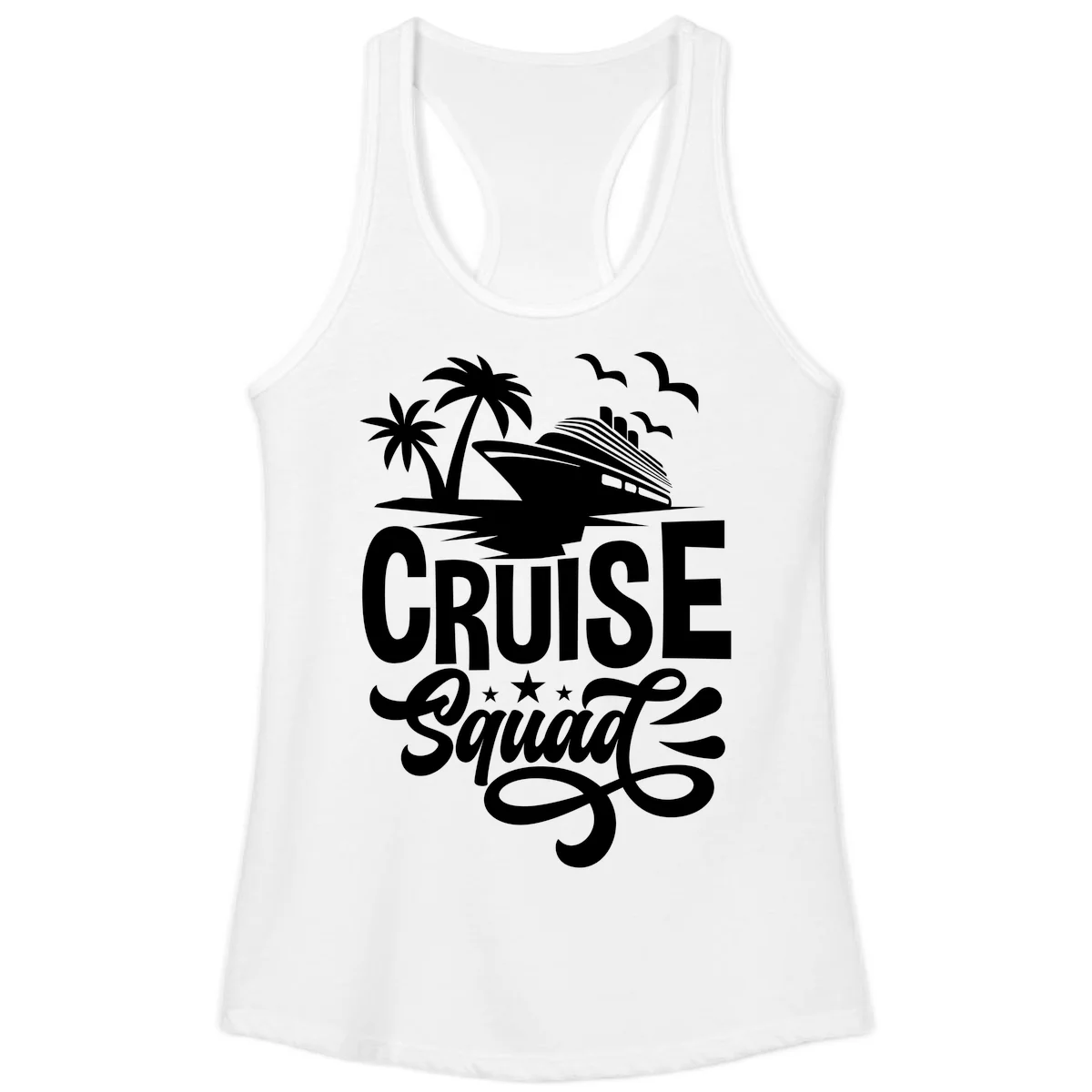 Cruise Squad Goals Ladies Tank in White