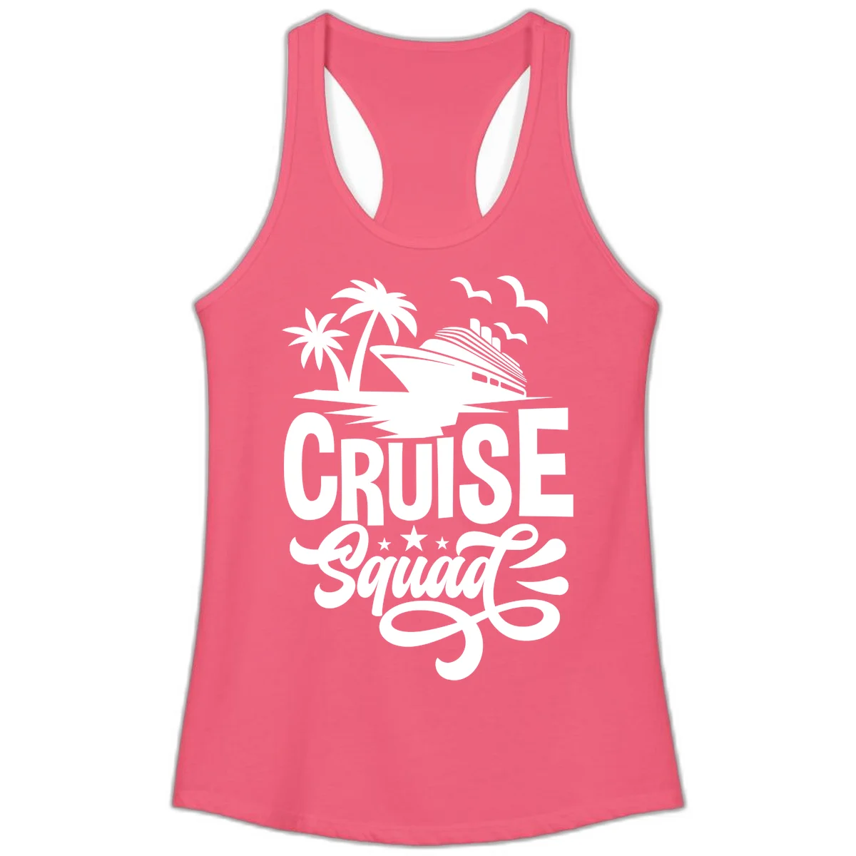 Cruise Squad Goals Ladies Tank in Hot Pink
