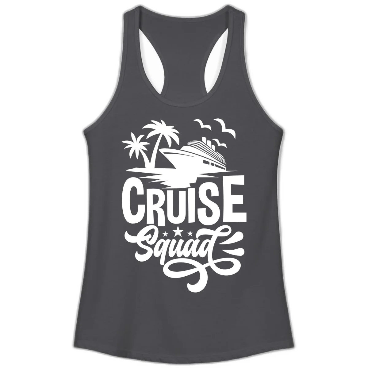 Cruise Squad Goals Ladies Tank in Solid Dark Gray