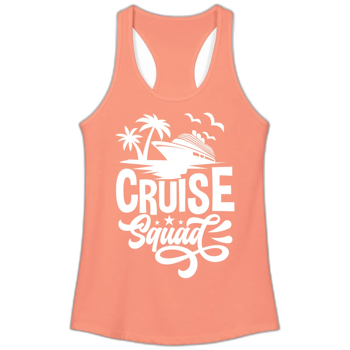 Cruise Squad Goals Ladies Tank in Solid Light Orange