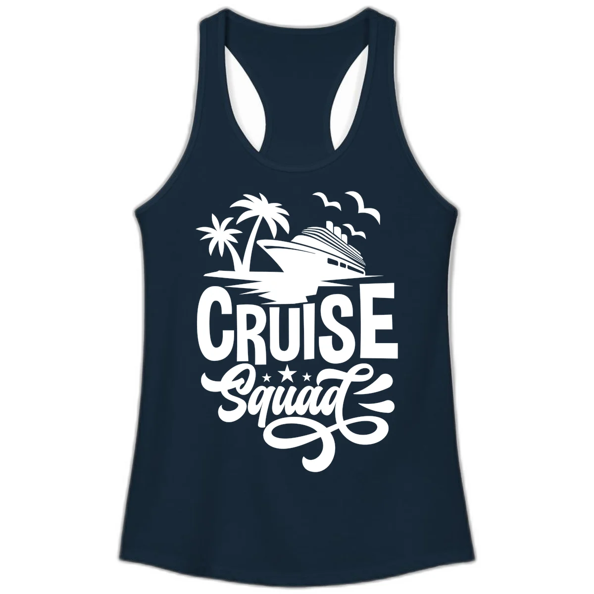 Cruise Squad Goals Ladies Tank in Solid Midnight Navy