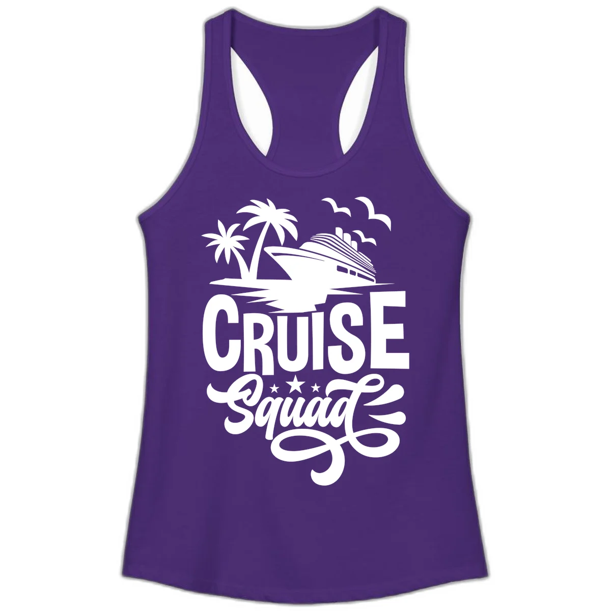 Cruise Squad Goals Ladies Tank in Solid Purple Rush