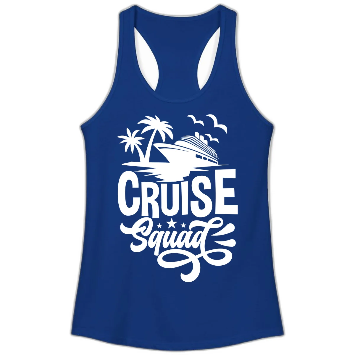 Cruise Squad Goals Ladies Tank in Solid Royal