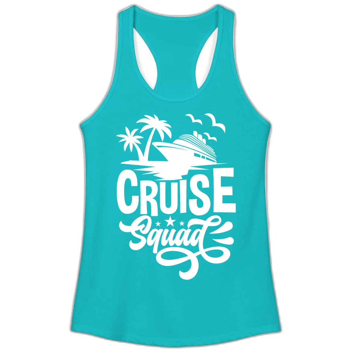 Cruise Squad Goals Ladies Tank in Tahiti Blue