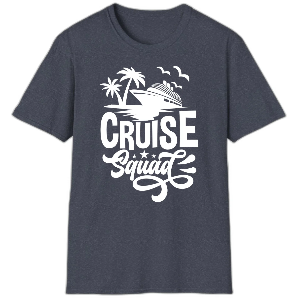 Cruise Squad Goals T-Shirt in Heather Navy
