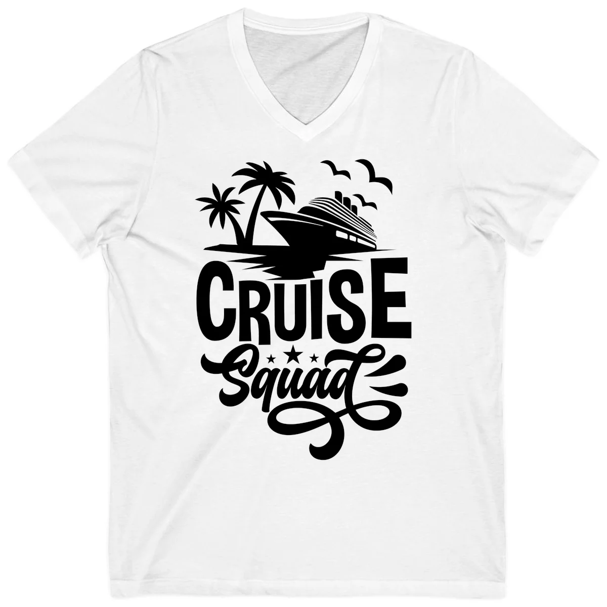 Cruise Squad Goals V-Neck in White