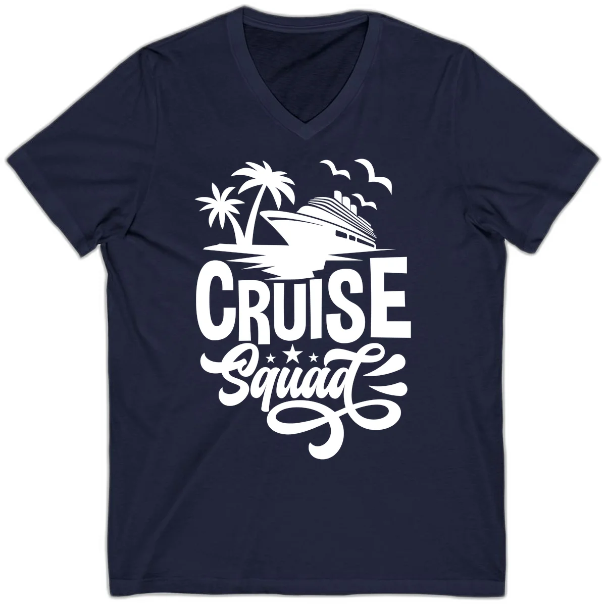 Cruise Squad Goals V-Neck in Navy