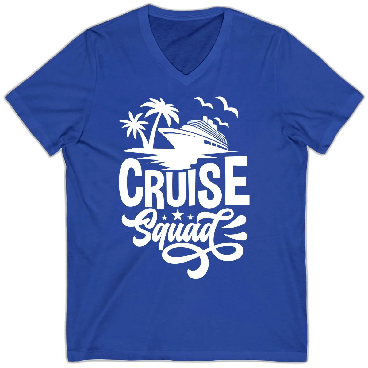Cruise Squad Goals V-Neck in True Royal