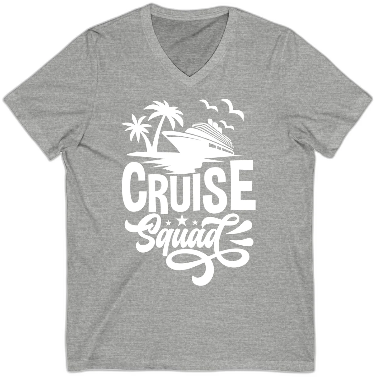 Cruise Squad Goals V-Neck in Athletic Heather