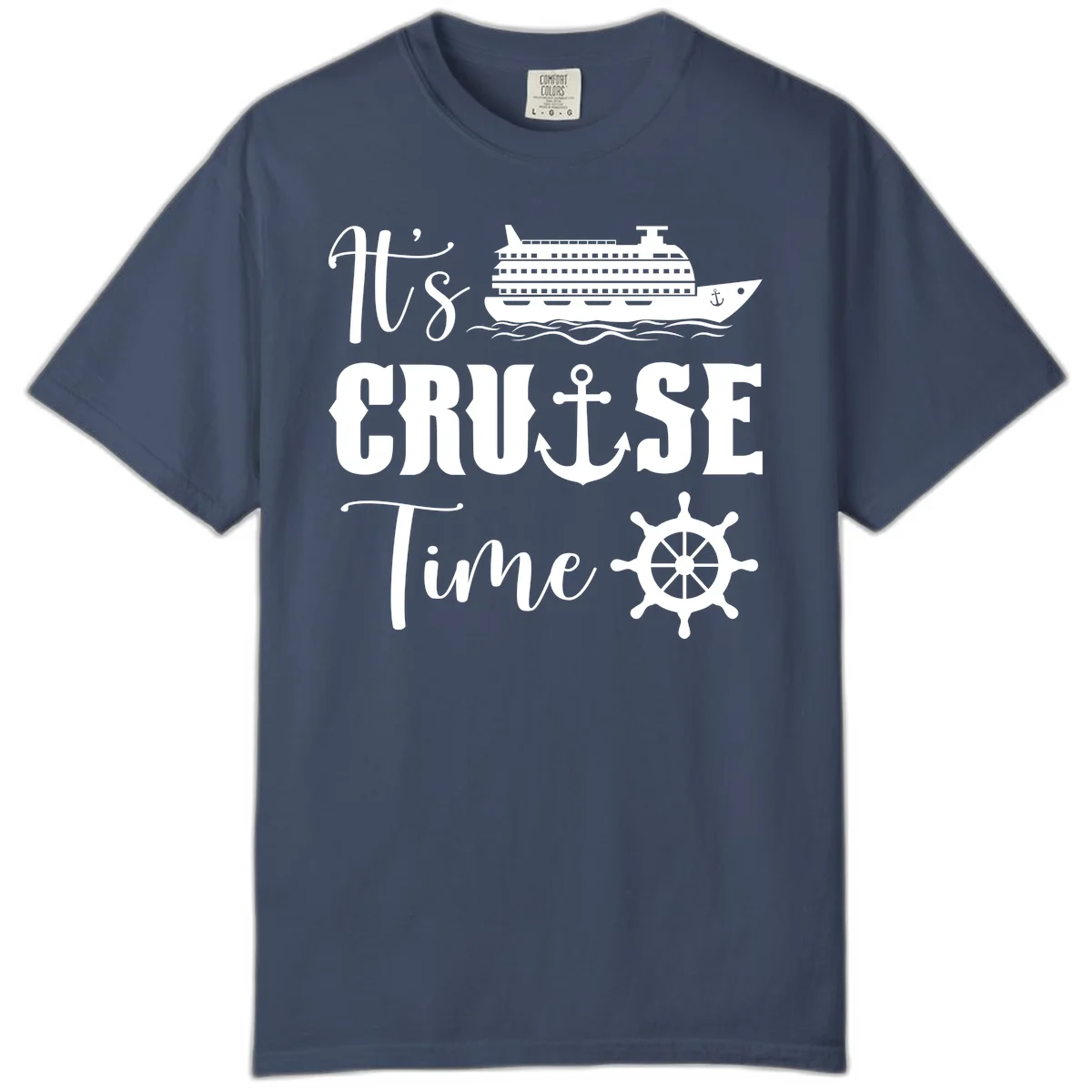 It's Cruise Time Comfort Color Tee for Vacation in Midnight