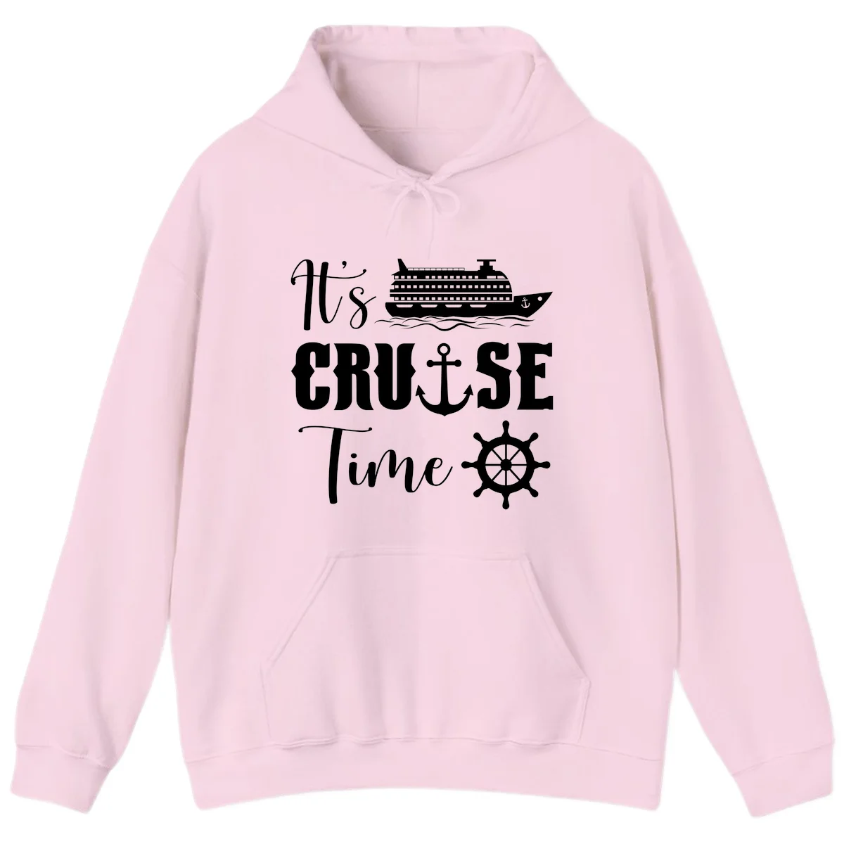 It's Cruise Time Nautical Cruise Ship Hoodie in Light Pink