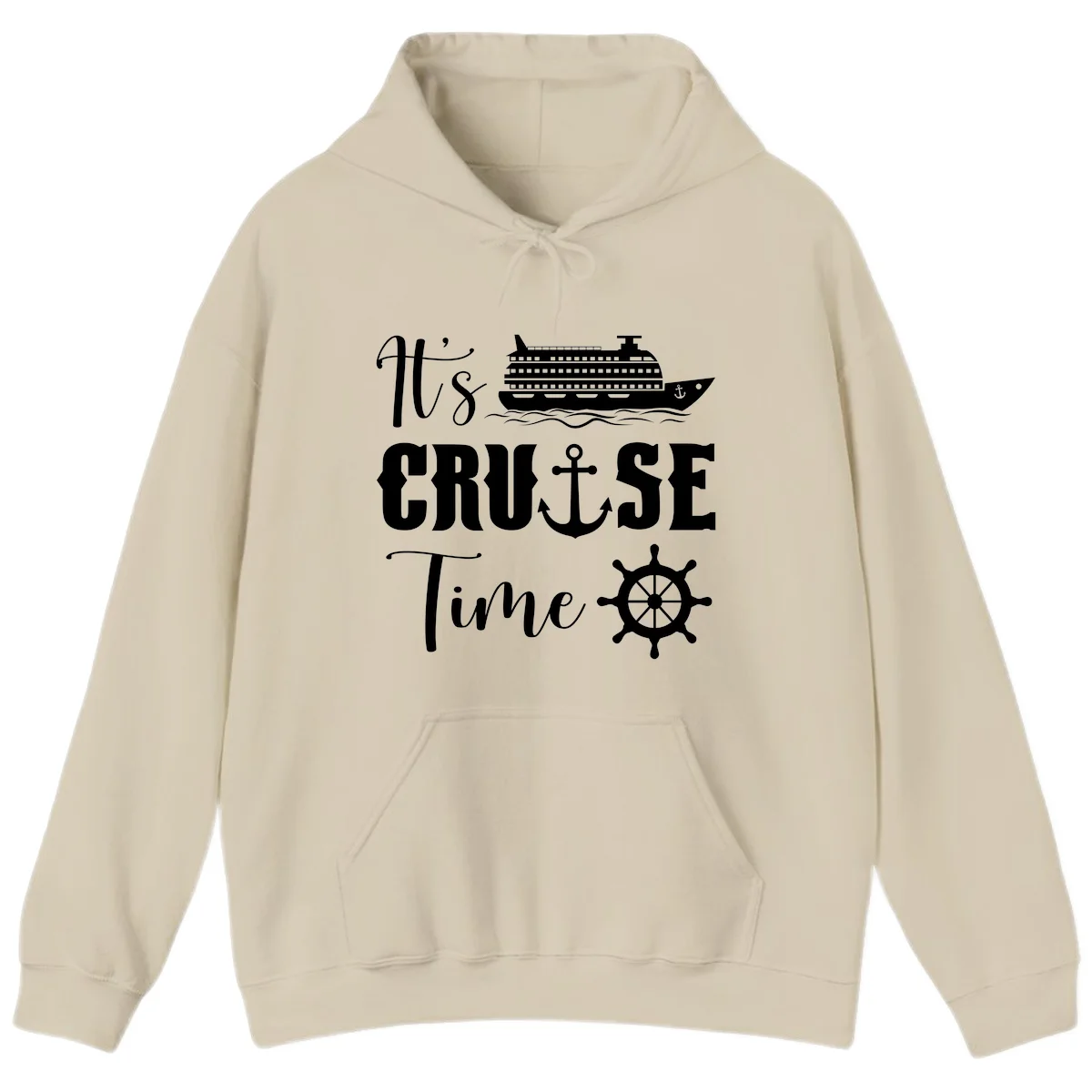 It's Cruise Time Nautical Cruise Ship Hoodie in Sand