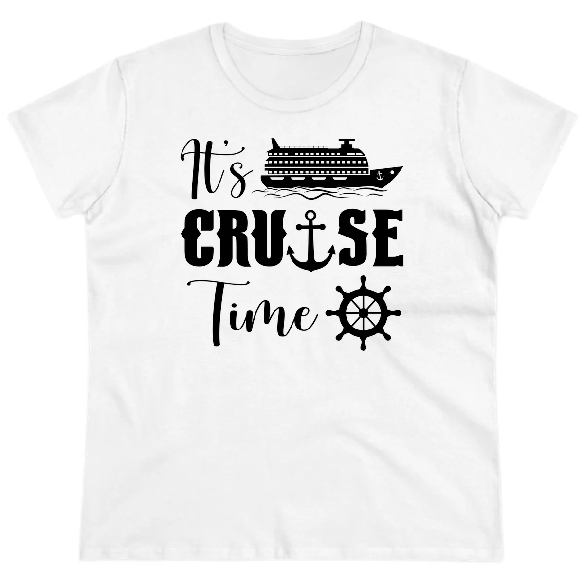 It's Cruise Time Ladies Tee for Cruise Lovers in White