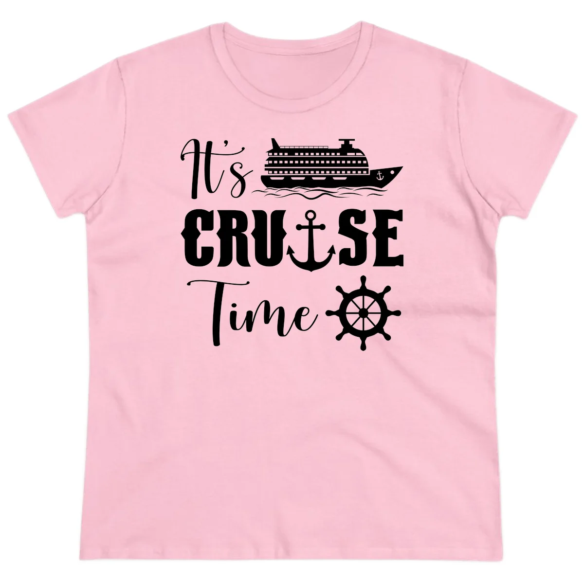 It's Cruise Time Ladies Tee for Cruise Lovers in Light Pink