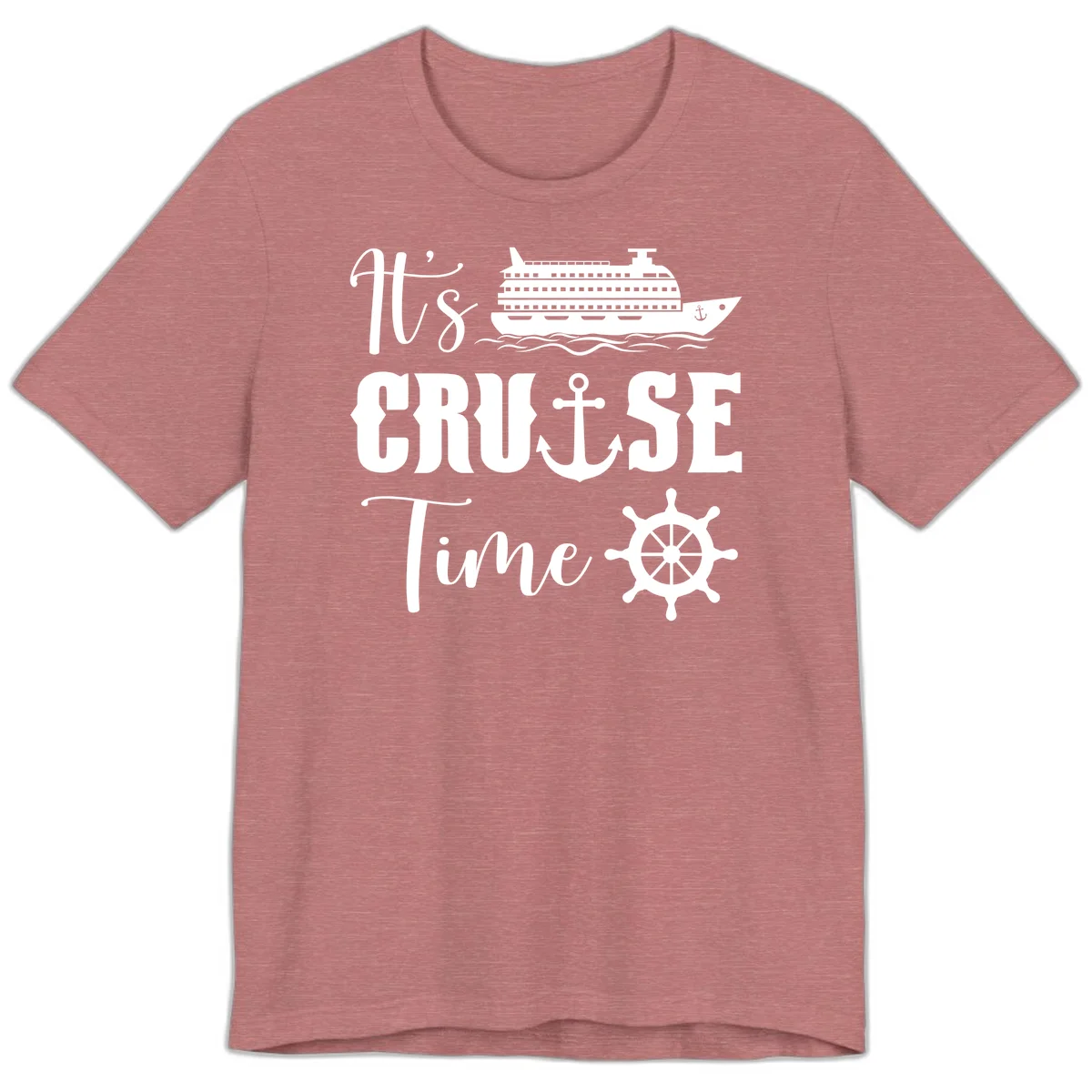 It's Cruise Time Premium T-Shirt for Cruise Lovers in Heather Mauve