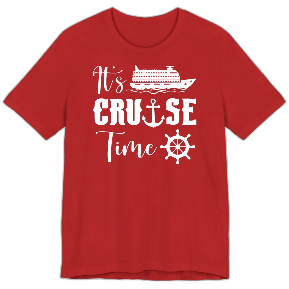 It's Cruise Time Premium T-Shirt for Cruise Lovers in Red