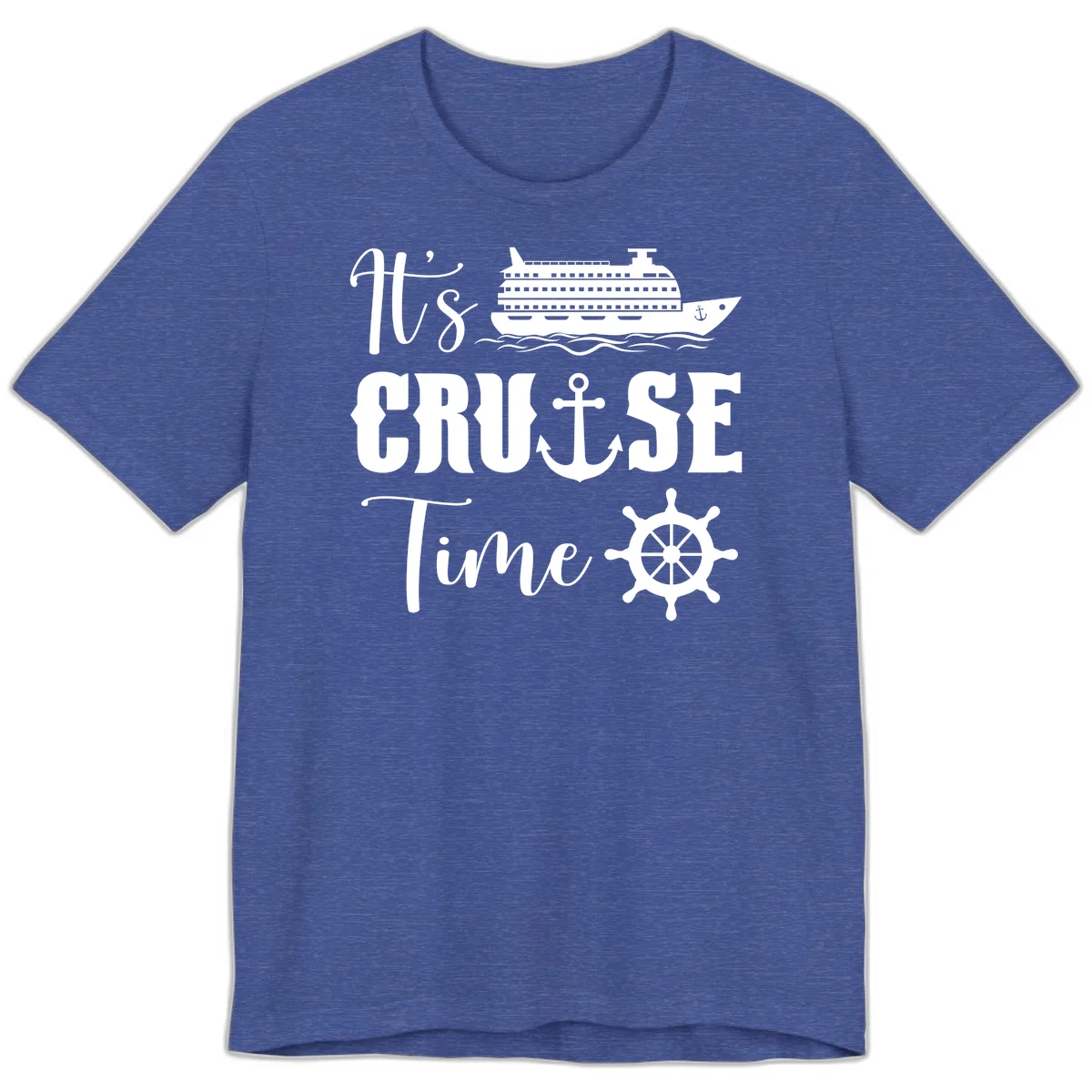 It's Cruise Time Premium T-Shirt for Cruise Lovers in Heather True Royal
