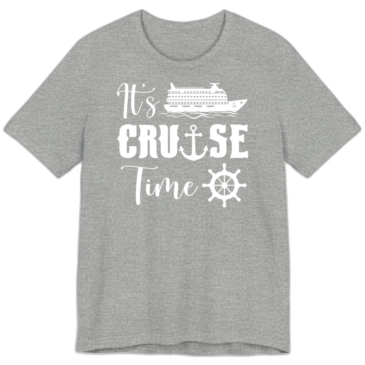 It's Cruise Time Premium T-Shirt for Cruise Lovers in Athletic Heather