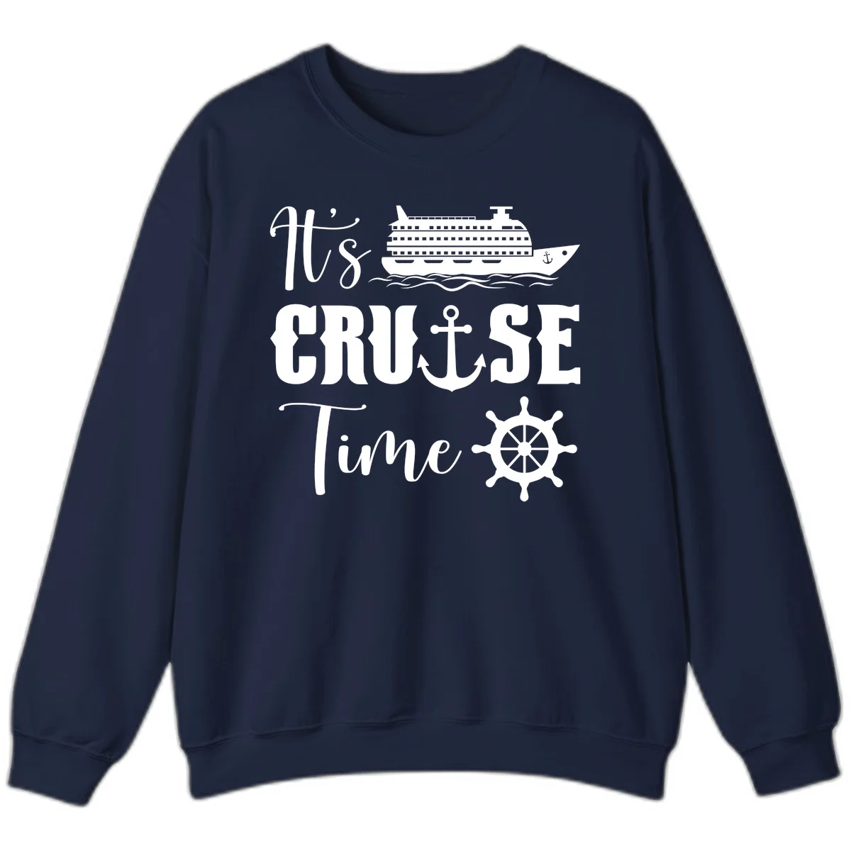 It's Cruise Time Nautical Crewneck Sweatshirt in Navy