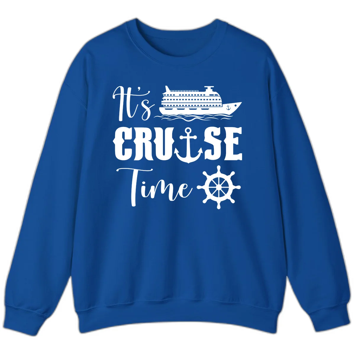 It's Cruise Time Nautical Crewneck Sweatshirt in Royal