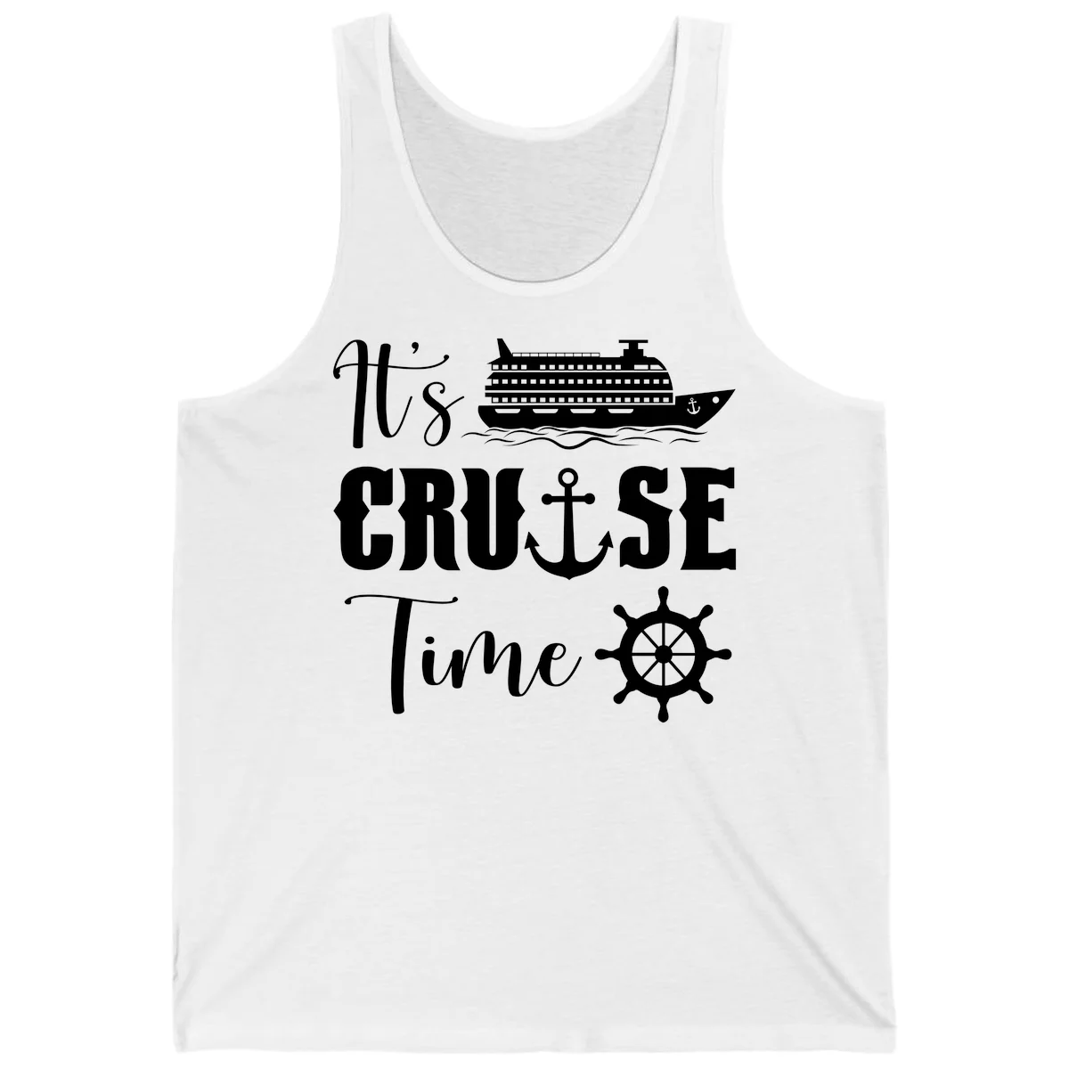 It's Cruise Time Nautical Tank Top for Vacation in White
