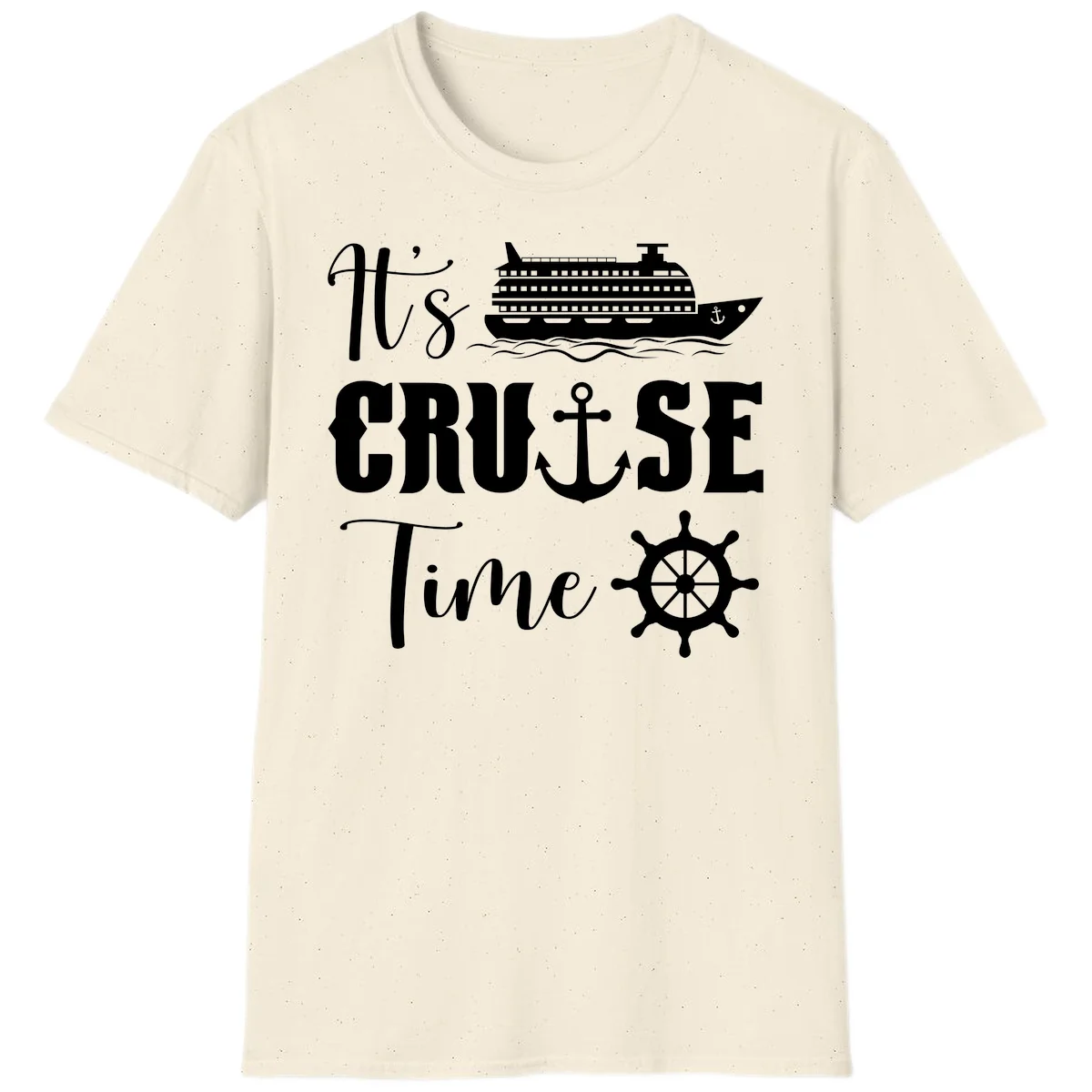 It's Cruise Time Nautical Vacation T-Shirt for Lovers in Natural
