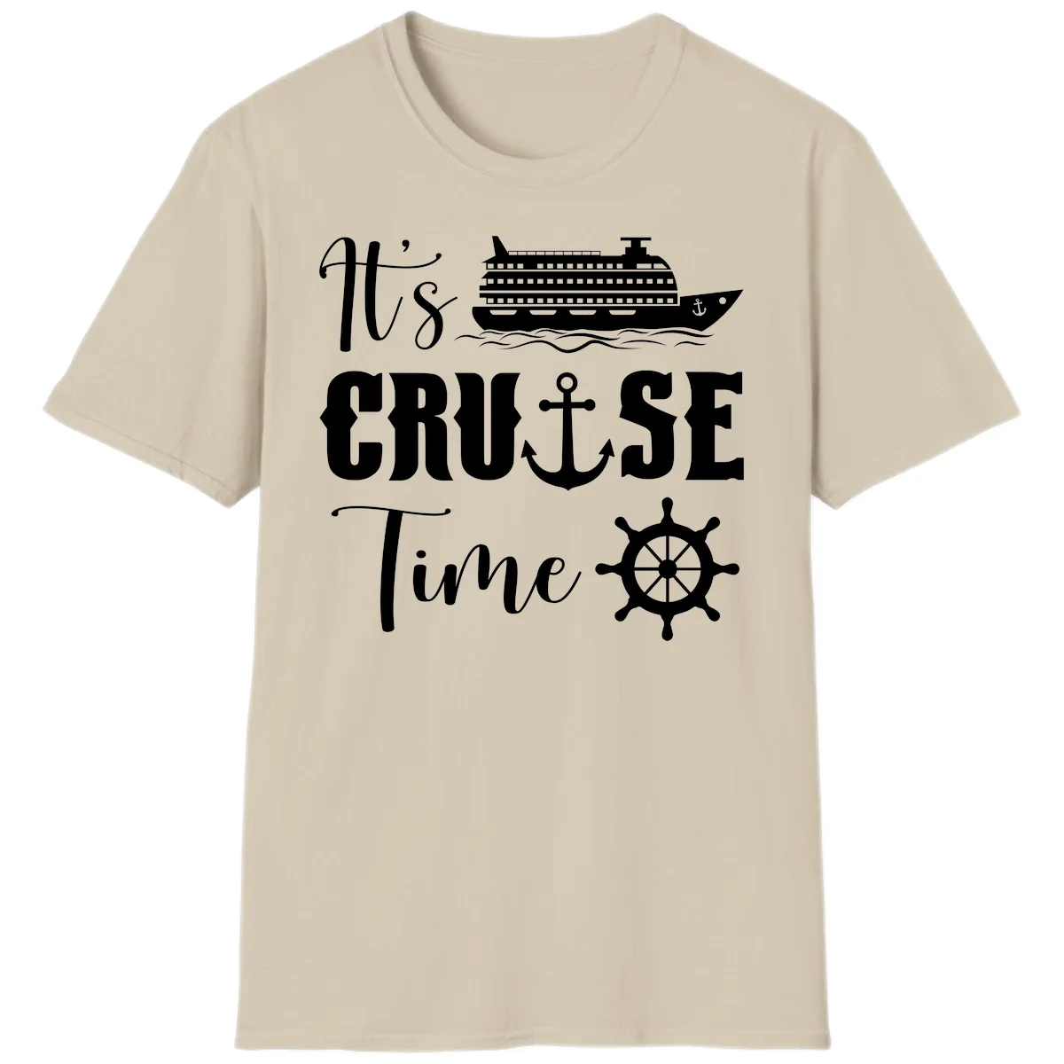 It's Cruise Time Nautical Vacation T-Shirt for Lovers in Sand