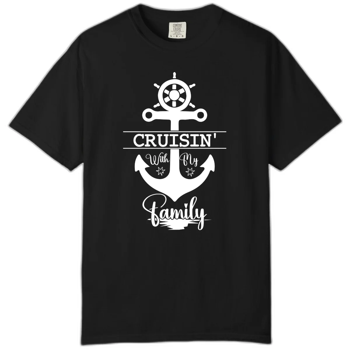 Cruisin' With My Family Anchor Comfort Color in Black
