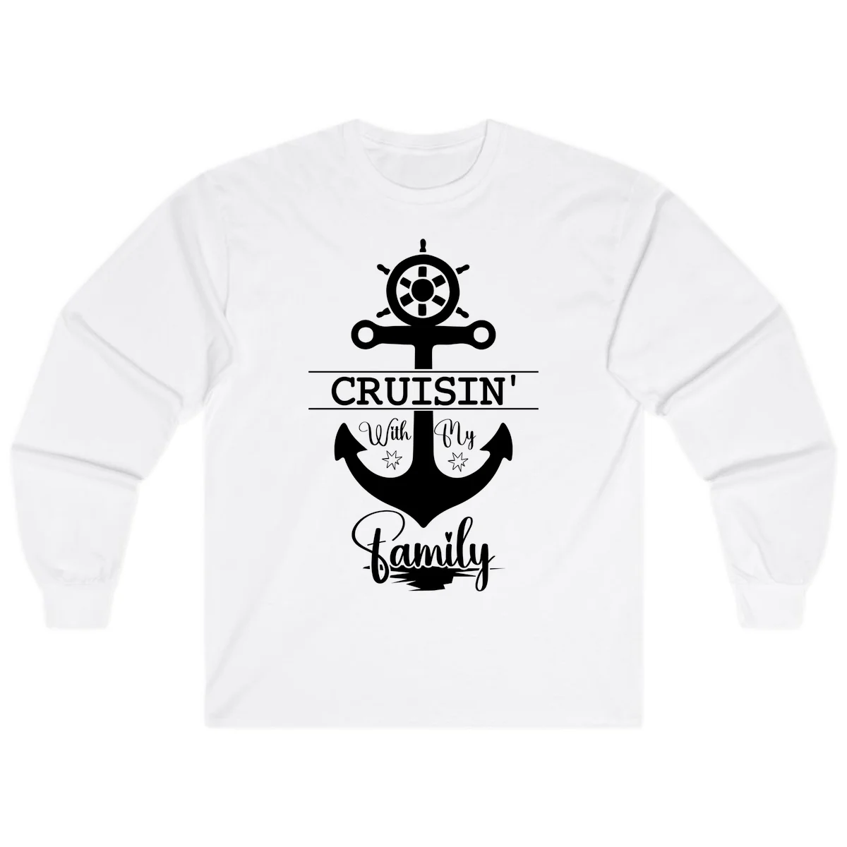 Cruisin' With My Family Anchor Long Sleeve in White