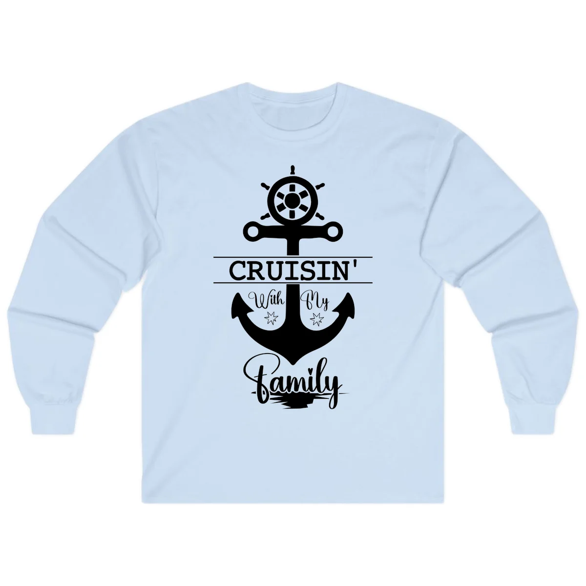 Cruisin' With My Family Anchor Long Sleeve in Light Blue