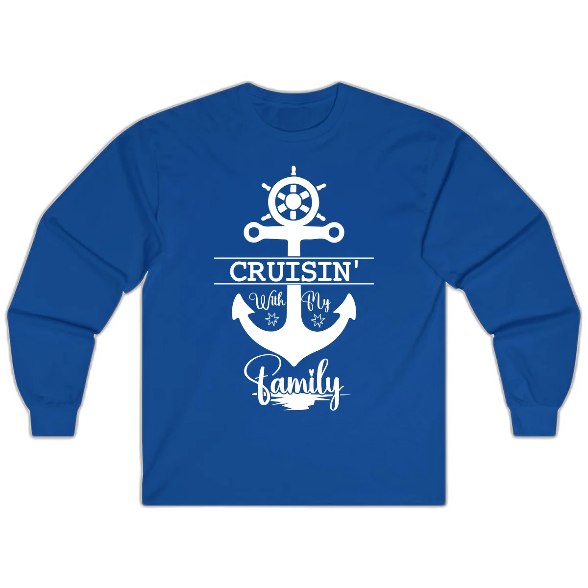 Cruisin' With My Family Anchor Long Sleeve in Royal