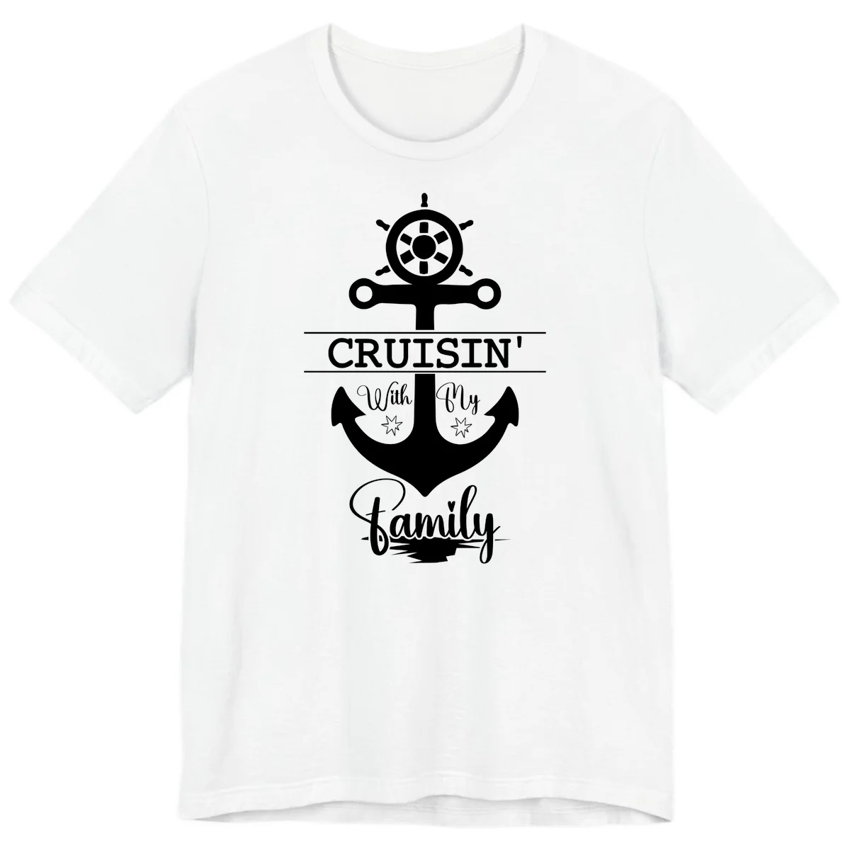 Cruisin' With My Family Anchor Premium T-Shirt in White